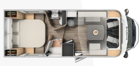 Sunlight T69LC, 2p, indeling